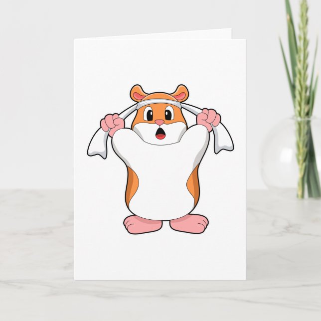 Carte Hamster avec serviette (Devant)