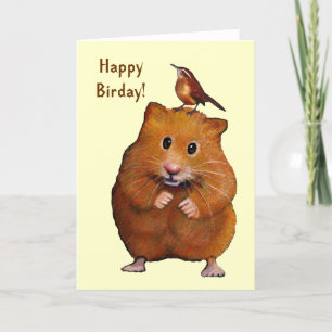 Carte Hamster & Bird : Joyeuse fête des oiseaux, Anniver