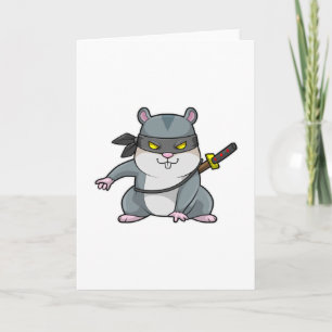 Carte Hamster comme Ninja dans les arts martiaux avec ép