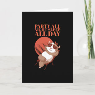 Carte Hamster - Fête Toute La Nuit Dormir Toute La Journ