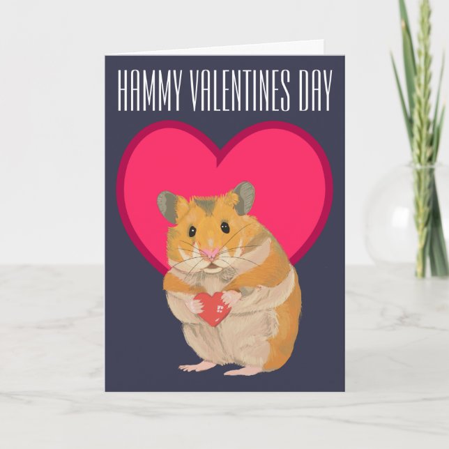 Carte Hamster - Hammy Valentines - Carte modifiabl (Devant)