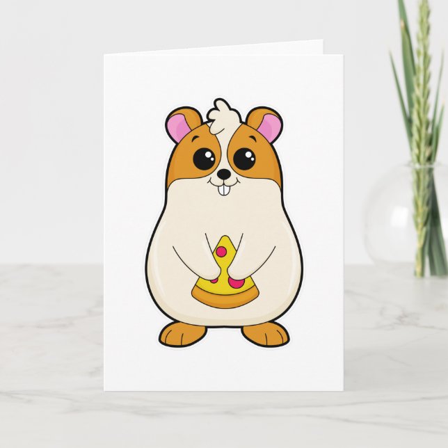 Carte Hamster mangeant de la pizza (Devant)