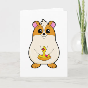 Carte Hamster mangeant de la pizza
