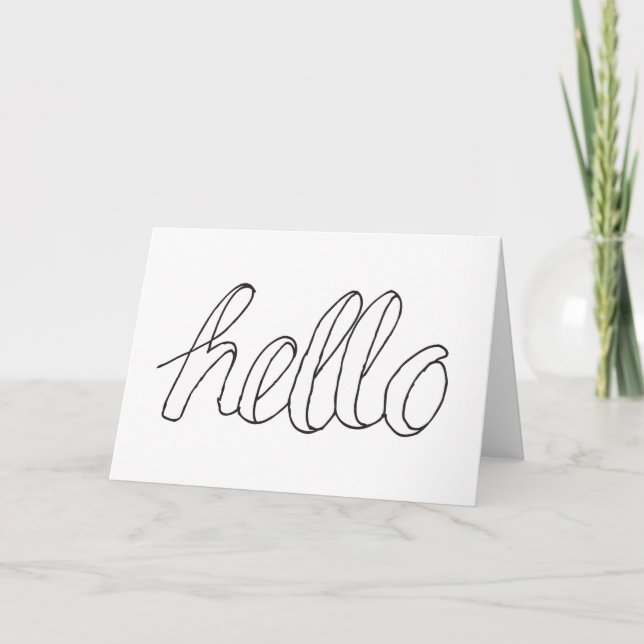 Carte Hand Drag Hi Hello Art Salutations Texte Art (Devant)