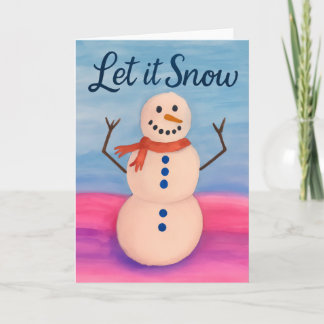 Carte Hand-Painted Snowman Holiday Greeting