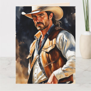 CARTE HANDSOME COWBOY BANTHDAY GREETING CARD