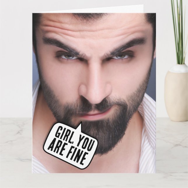 CARTE HANDSOME HUNK ANNIVERSAIRE GRATUIT POUR ELLE (Devant)