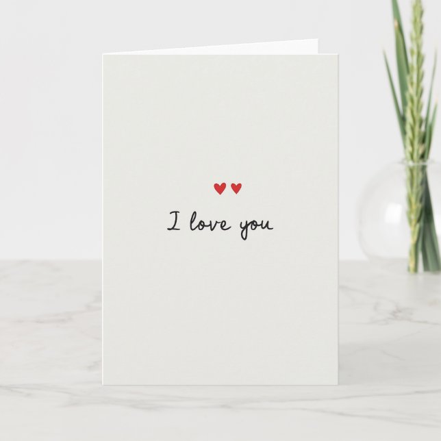 Carte Handwritten Hearts I Love You Matte Card (Devant)