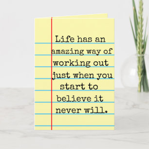 Carte "Hang in There. It'll Work Out" Legal Pad Card