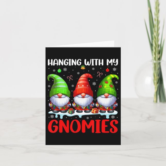 Carte Hanging Avec Mes Gnomies Noël Coloré Trois G (Devant)