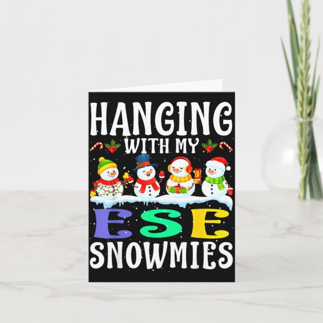 Carte Hanging With My Ese Snowmies Teacher Christmas Gif (Devant)