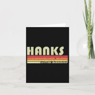 Carte Hanks Nom de famille Funny Retro Vintage 80s 90s A