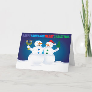 Carte Hanoukka Christmas Snowmen