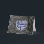 Carte Hanoukka Coeur Bleu Noir Blanc Photo Neige<br><div class="desc">Hanoukka Card Black White Photo Scène de neige Coeur Juif Fête par Tell 3 Personnes</div>
