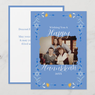 Carte Hanoukka Custom Family Photo Holiday