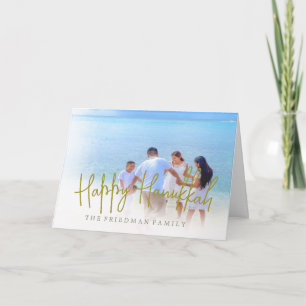 Carte Hanoukka Family Photo Love Light Greeting