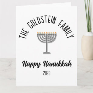 Carte Hanoukka Jewish Chanuka Nom de famille personnalis