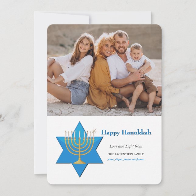 Carte Hanoukka Light and Love Photo Holiday (Devant)