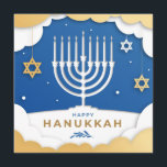Carte Hanoukka Menorah<br><div class="desc">Conception de l'apparence découpée en papier.</div>