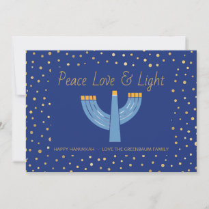 Carte Hanoukka moderne Blue et Gold Foil