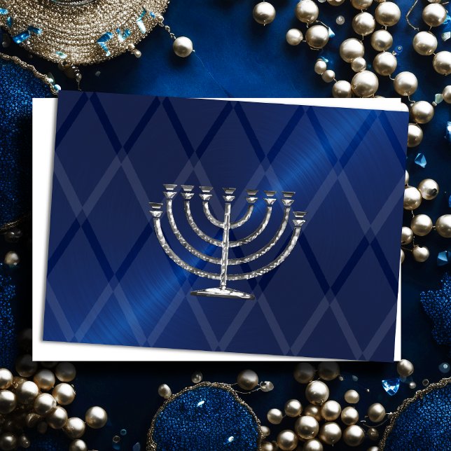 Carte Hanoukka Silver Menorah (Créateur téléchargé)