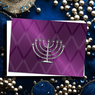 Carte Hanoukka Silver Menorah