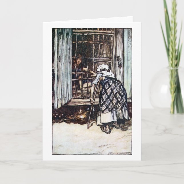 Carte Hansel a mis en cage par la sorcière (Devant)