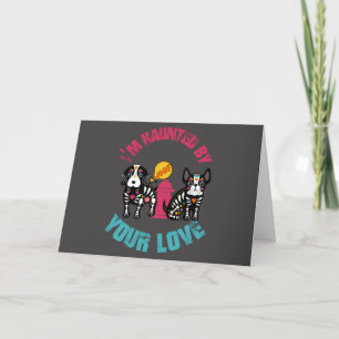 Carte Hanté par votre amour Chiens Crâne de Sucre