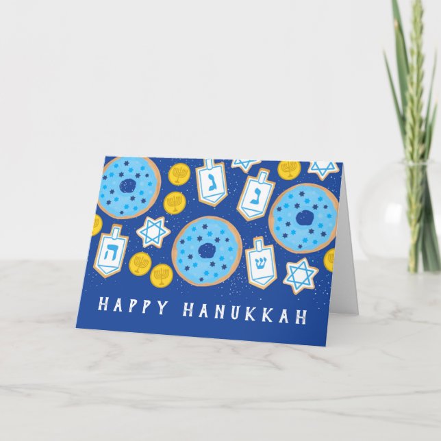 Carte Hanukkah Chanukah Desserts Donuts Cookies (Devant)