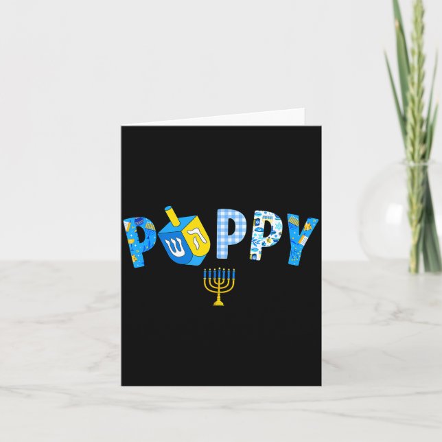 Carte Hanukkah Dreidel Matching Family Party Pajama Ppy  (Devant)