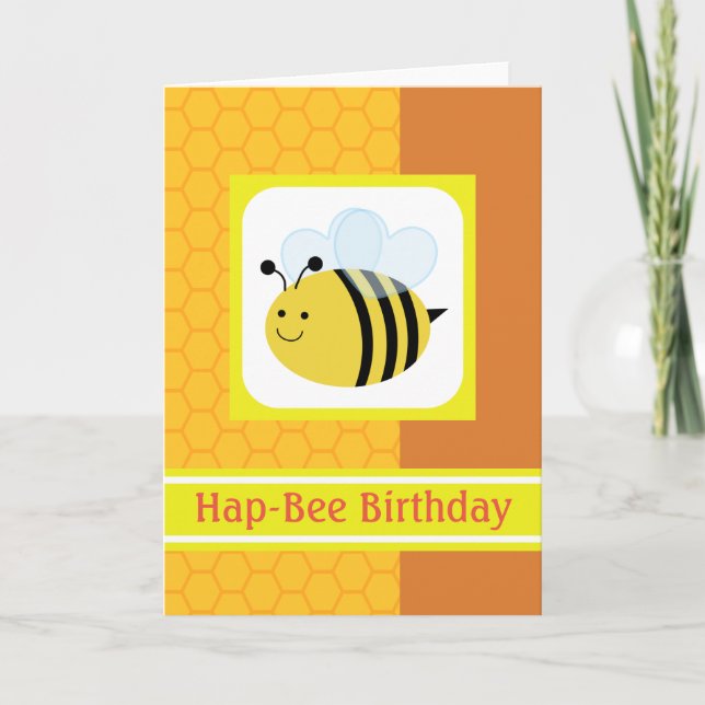 Carte Hap Bee Birthday Bumblebee Honeycomb (Devant)