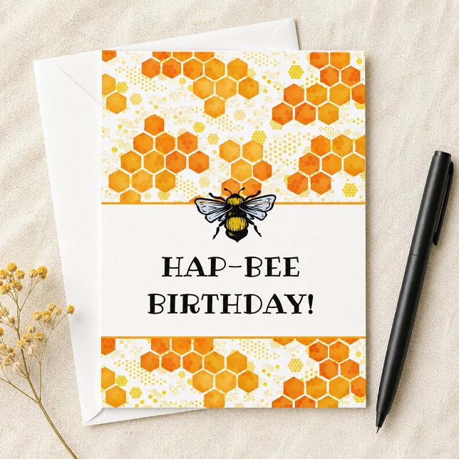 Carte HapBEE Anniversaire Bumblebee (HapBEE Birthday Bumblebee Card)