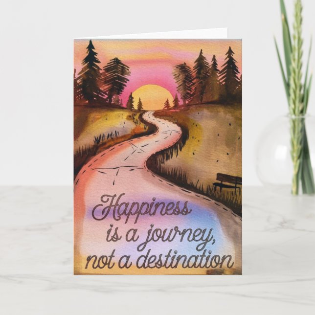 Carte "Happiness is a Journey" Inspirational Card (Devant)