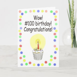 Carte Happy 100 Birthday Paper Greeting Card Unique