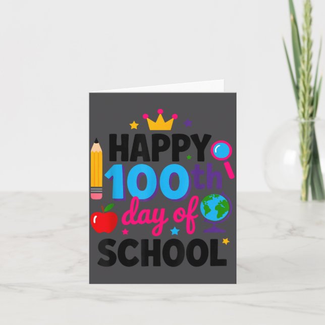 Carte Happy 100th Day Of School 100 Days Smarter Teacher (Devant)