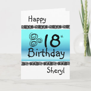 Carte Happy 18e anniversaire du jour bleu