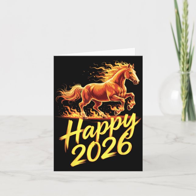 Carte Happy 2026 Year Of The Horse Chinese Zodiac New Ye (Devant)