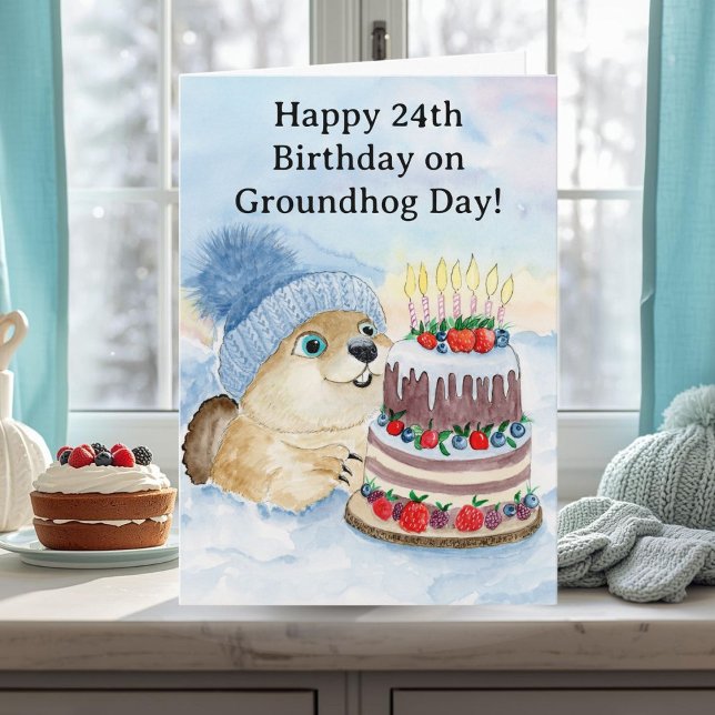 Carte  Happy 24th Groundhog Day Birthday  (Créateur téléchargé)