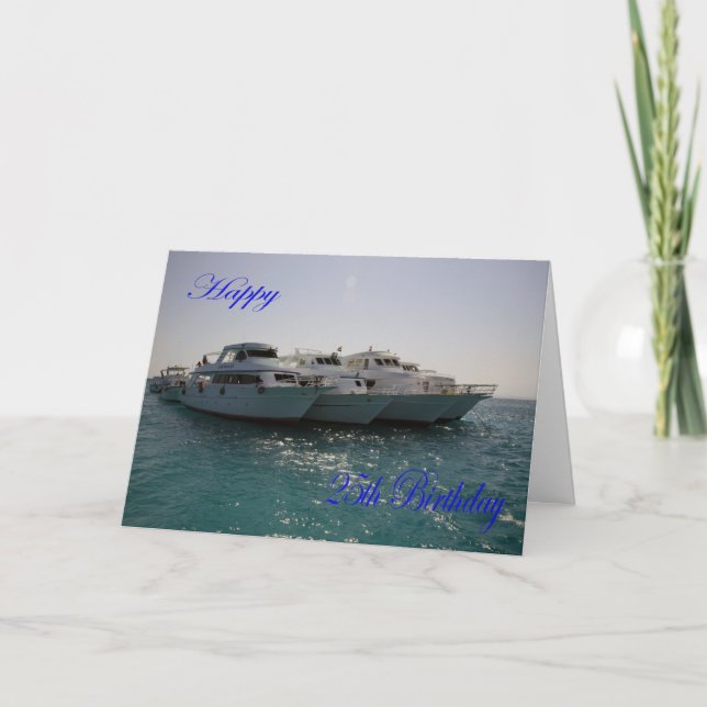 Carte Happy 25th Birthday Dive boats (Devant)