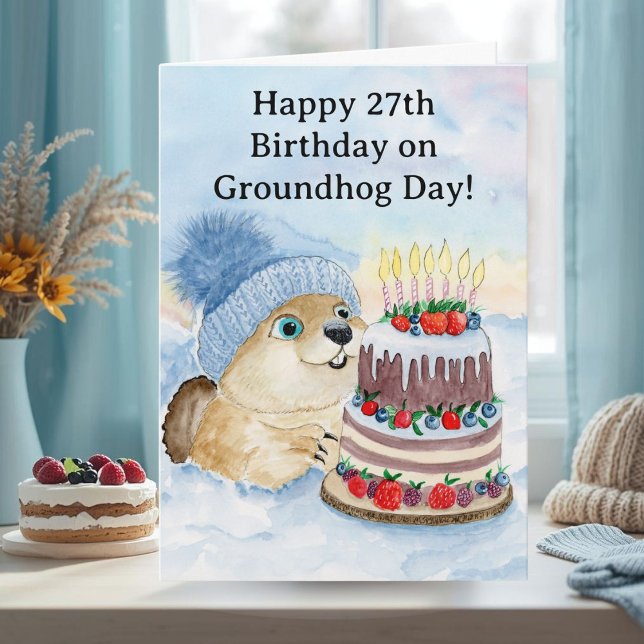 Carte  Happy 27th Groundhog Day Birthday  (Créateur téléchargé)