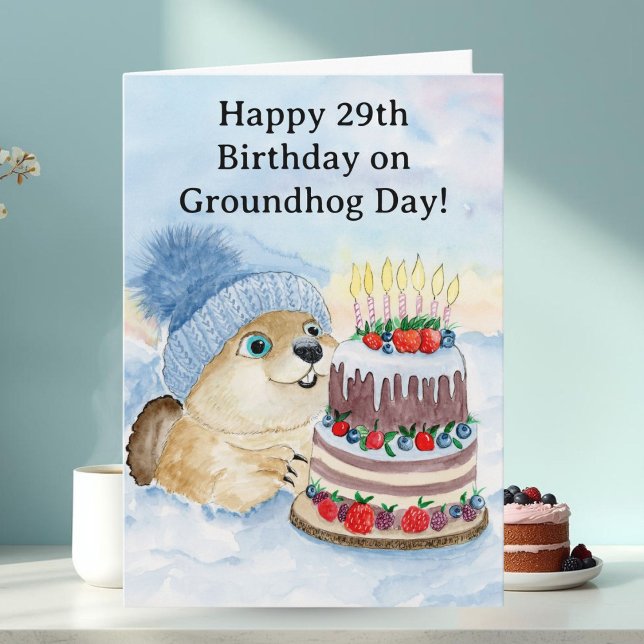 Carte  Happy 29th Groundhog Day Birthday  (Créateur téléchargé)
