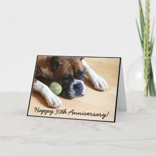 Carte Happy 30th Anniversary boxer dog greeting card
