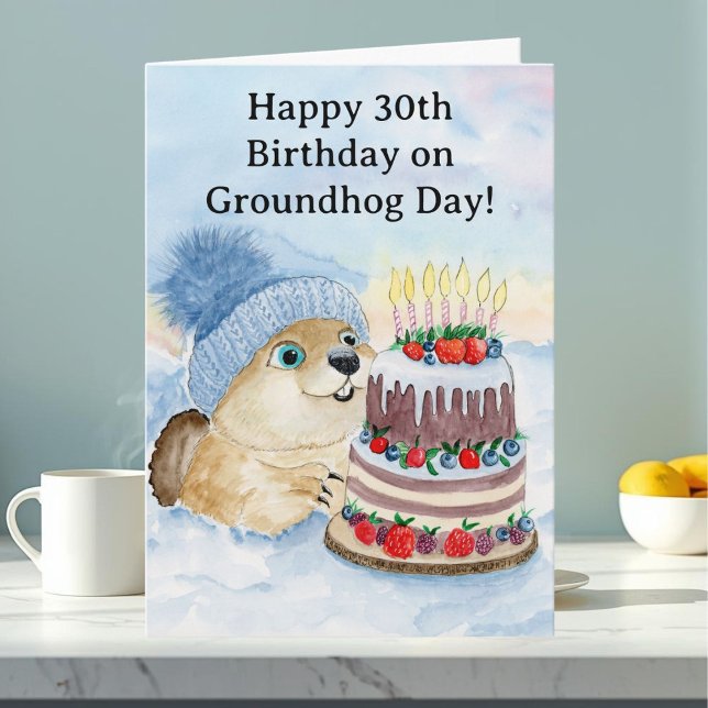 Carte  Happy 30th Groundhog Day Birthday  (Créateur téléchargé)