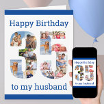 Carte Happy 35th Birthday Husband 35 Photo Collage<br><div class="desc">Dites Happy 35th Birthday Husband (modifiable) avec une carte d'anniversaire unique et votre propre collage photo personnalisé. Cette carte d'anniversaire pour papa a une typographie moderne en bleu et un style simple afin de se concentrer sur vos photos dans le numéro 35. Le modèle est configuré pour vous pour modifier...</div>