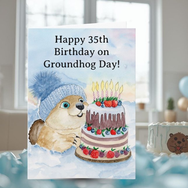 Carte  Happy 35th Groundhog Day Birthday  (Créateur téléchargé)