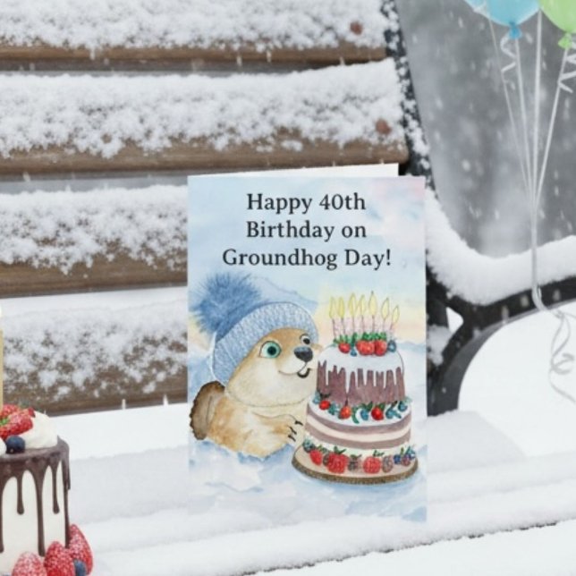 Carte  Happy 40th Groundhog Day Birthday  (Créateur téléchargé)