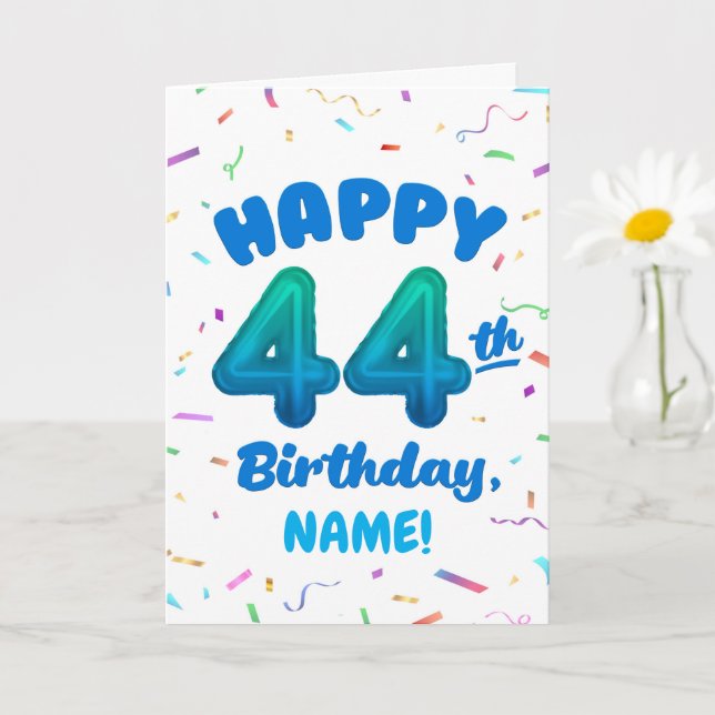 Carte Happy 44th Birthday Card with Custom Name (Petite plante)