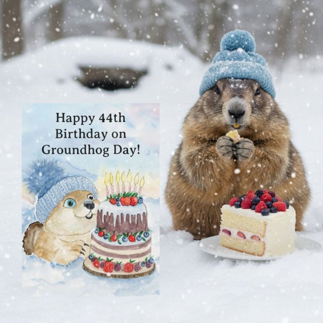 Carte  Happy 44th Groundhog Day Birthday  (Créateur téléchargé)