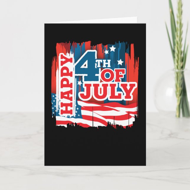Carte Happy 4 juillet - drapeau américain (Devant)