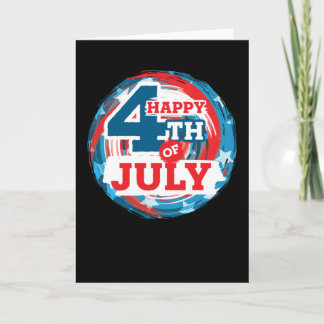 Carte Happy 4th of July - USA flag Color